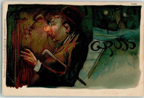 Nr. 2076 Trinker Schlüssel Bürger Bruno 1900 Lithographie / Künstlerkarte