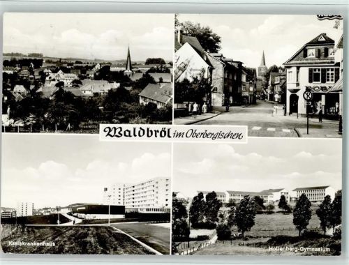 Waldbröl Gesamtansicht Ortsansicht Kreiskrankenhaus Hollenberg-Gymnasium 4-Bildaufnahme