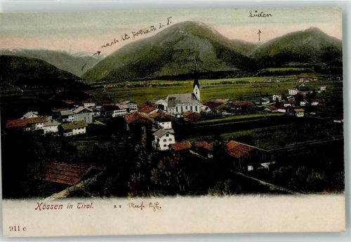 Kössen 1908 mit Pfarrkirche