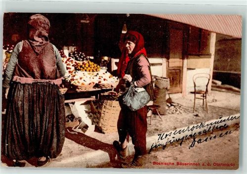 Sarajevo 1911 Bäuerinnen auf dem Obstmarkt Tracht