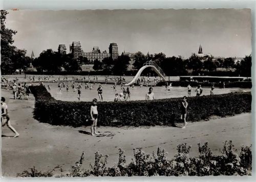 Aschaffenburg Schwimmbad Schloss Foto AK
