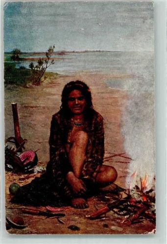 1915 sign. Kozakiewicz Feuer am Strand