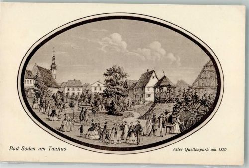 Bad Soden Quellenpark um 1850