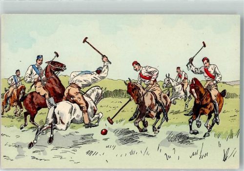 Reitsport Polo Reiten 1900 Künstlerkarte