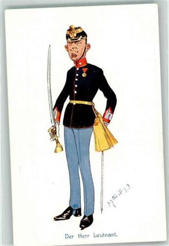 530-2 Karikatur Militär Uniform Der Herr Leutnant BKW 530-2