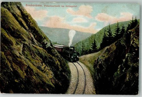Wernigerode 1907 Brockenbahn im Drängetal Verlag Glaser 3381