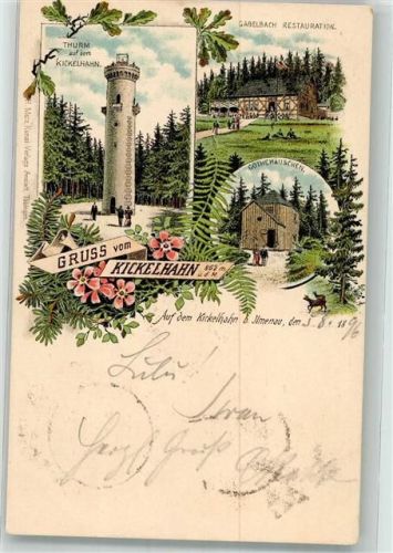 Ilmenau 1896 Kickelhahn Gasthaus Gabelbach Goethehäuschen Turm