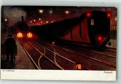1916 Primus Serie 3038 sign Vollmberg Eisenbahn Ankunft