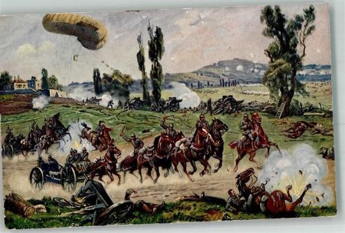 1916 WK I Maubeuge erobert Fesselballon Artillerie sign. Bürger