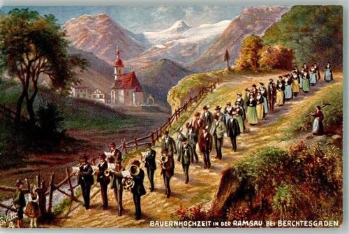 Ramsau Bauernhochzeit Blaskapelle Tracht Oilette