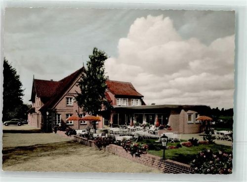 21271 W2116 Hanstedt , Nordheide 1959 Foto AK Pension Gasthaus Zu den Linden
