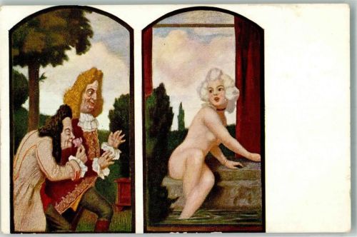 Serie VII/4 Zumbusch : Madame Susanna im Bade Erotik Akt Rokoko Voyeur
