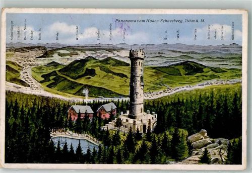Decin Aussichtsturm Hoher Schneeberg Panorama
