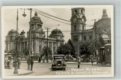 Porto Alegre 1928 Auto Straßenbahn Postamt