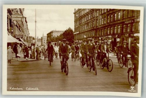 Kopenhagen København 1930 Foto AK Fahrrad Cykletrafik