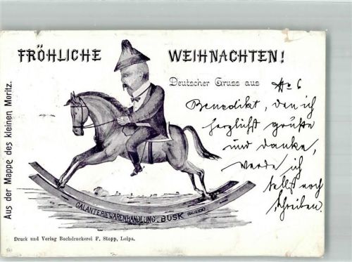 1897 Aus der Mappe des kleinen Moritz Deutscher Gruss Galanteriewarenhandlung Politik Österreich-Ungarn + Adelskorrespondenz