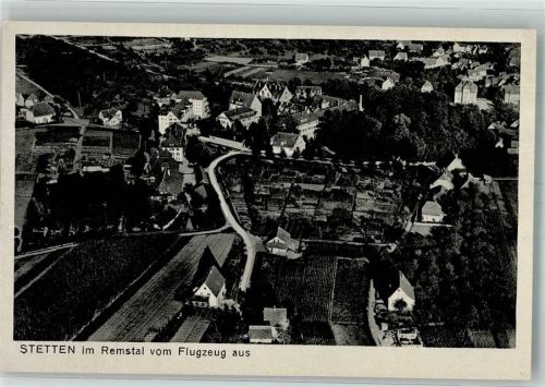 Stetten 1943 Fliegeraufnahme des Ortes mit Schloss Stetten