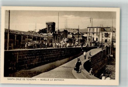 Santa Cruz de Tenerife Foto AK Straßenbahn Meulle la Entrada