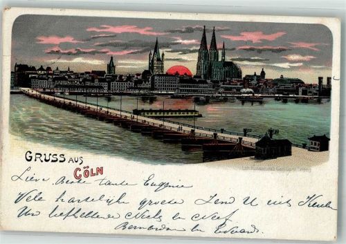 Köln Deutz 105 1900 Dom Schiffbrücke