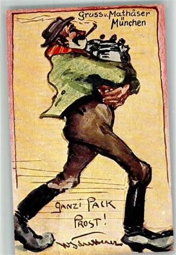 München 1930 Mathäser Bräu Humor Typen