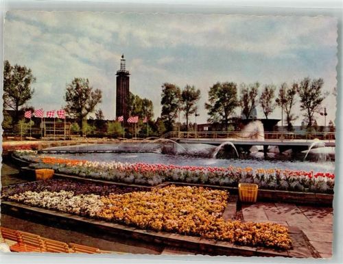 Köln Deutz 105 1957 Tanzbrunnen im Messegelände Stempel Bundesgartenschau 1957