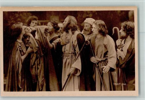Oberammergau 1922 Offizielle Postkarte der Passionsspiele No. 41 Abschied von Bethania Foto Traut