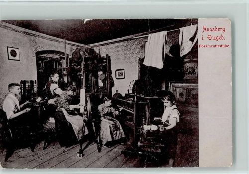 Webstube, Spinnrad, Posamentirstube Foto 1910 AK