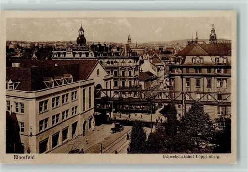 Elberfeld Schwebebahnhof Döppersberg und Schwebebahn ca 1929 AK