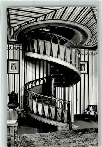Schloß Arenenberg, Wendeltreppe - Innenarchitektur AK