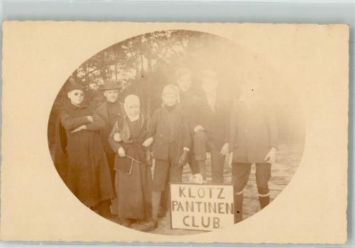 Klotz Pantinen Club Holzschuh Privatfoto AK