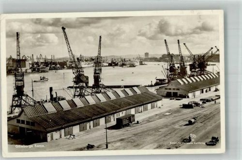 Göteborg 1947 Hafen Auto Eisenbahn