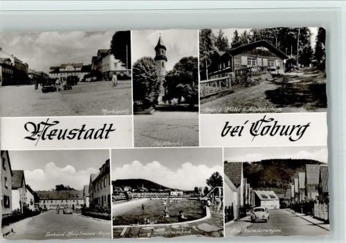 Neustadt Marktplatz Stadtkirche Arnold-Hütte und Aussichtsturm Gerhard-Hauptmann-Anger Schwimmbad Rutsche Am Kalmusrangen VW-Käfer Mehrfachaufnahme