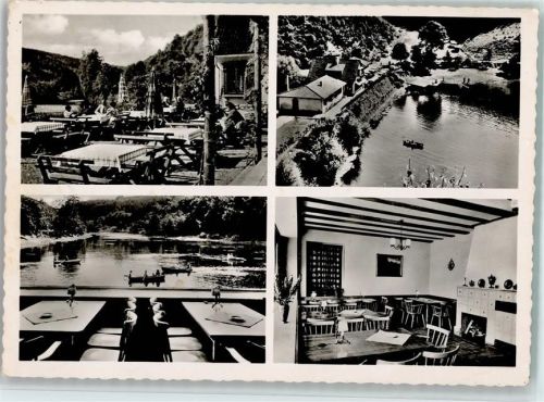Ramsen Gasthof Forelle Terrasse Ruderboote Innenaufnahme Gastraum 4-Bildaufnahme