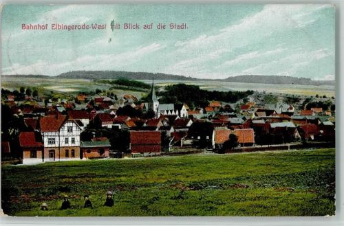 Elbingerode 1908 Bahnhof Elbingerode-West mit Blick auf die Stadt
