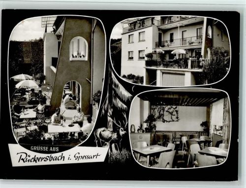 Rückersbach Gasthaus Pension Zur Rückersbacher Schlucht Innenaufnahme Terrassse Kinderwagen 3-Bildaufnahme