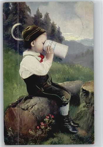 Kind mit Lederhose und Bierkrug 1910 AK