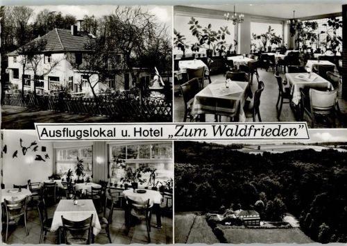Havixbeck Ausflugslokal Hotel Zum Waldfrieden Innenaufnahmen Gastraum 4-Bildaufnahme