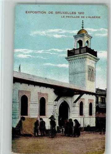 Exposition 1910 - Le Pavillon de Algerien, color AK