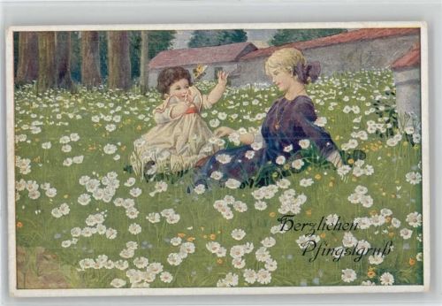 Münchner Meister Nr. 477 Schmetterling - sign W. Krüger - Sonnige Jugend -