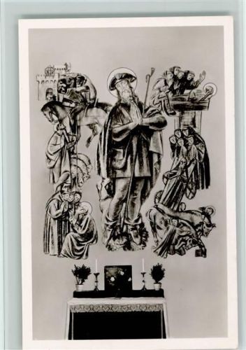 W8751 Heigenbrücken Wendelinusaltar der Pfarrkirche Gemälde v. Prof. Theo Ortner Gemälde