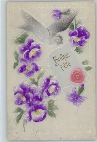 Relief-Druck, Bonne Fete, Taube