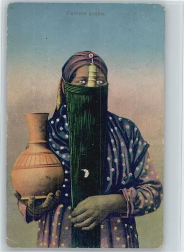 1914 Femme arabe mit Wasserkrug - Verschleiert