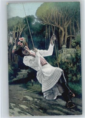 1910 Glamour Frau auf der Schaukel
