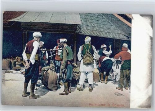 Bosnien - Marktszene Südosteuropa Trachten Osteuropa