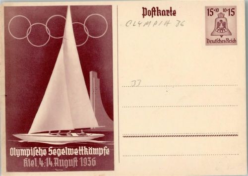 Kiel 1936 Ganzsache - Segelwettkämpfe