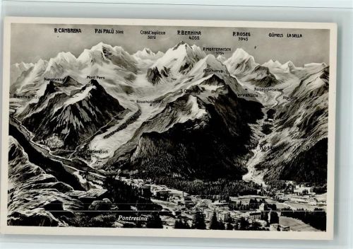 Pontresina P. Cambrena Pdi Morteratsch Palü Crast'agüzza P. Bernina P. Roseg Gümels La Sella
