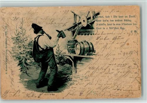 sign Widmayer - Schießscheibe, Bierfässer 1900 AK