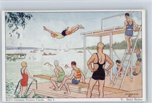 Bells German Picture Cards Set I - V Beim Baden