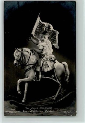 Liersch Nr. 1800 - Prinz Wilhelm als Kavallerist, Spielzeug großes Schaukelpferd
