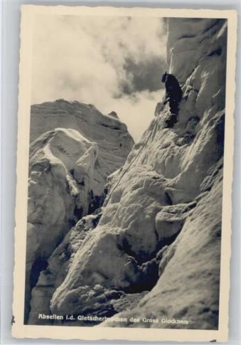 1936 Abseilen i.d. Gletscherbrüchen des Gross Glockners Foto AK